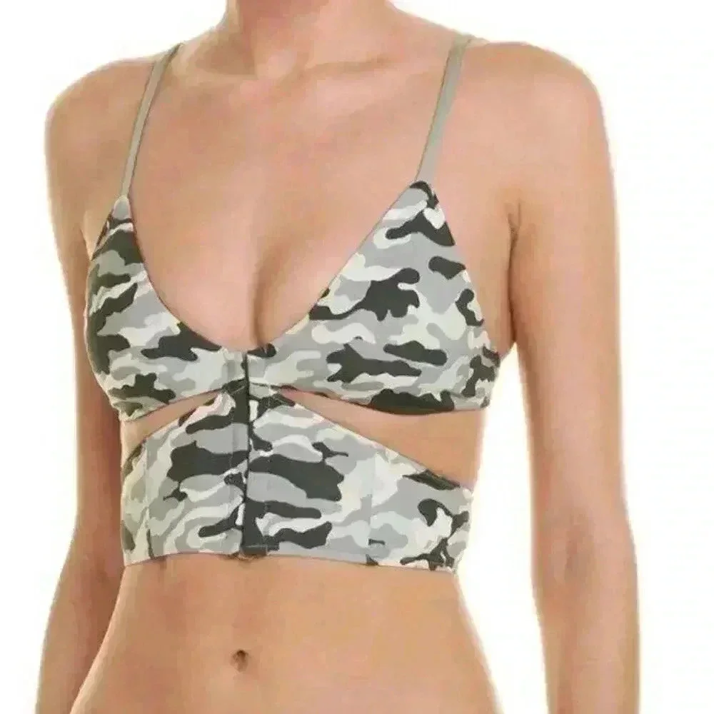 Frankie’s Bikinis Camo Finn Top &‎ Marina Bottom